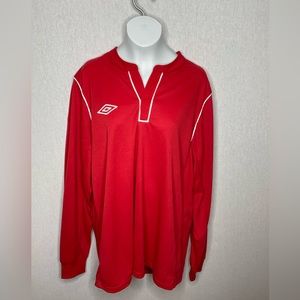Stay stylish with Tailored by Umbro Red Long Sleeve Medium Shirt
